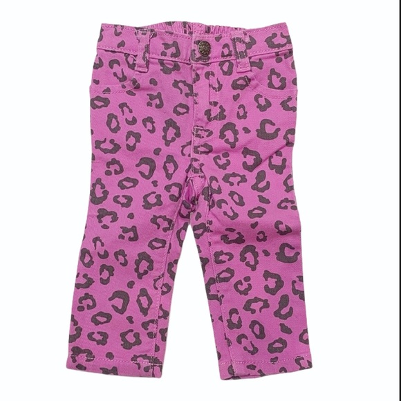 Crazy 8 girl’s pink leopard print jeans size 6-12 months - Picture 1 of 2